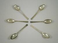 A set of six silver teaspoons