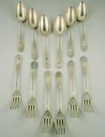 A set of six Third Reich related silver plated spoons and matching forks