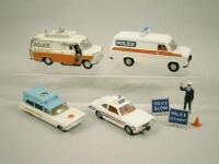 Four die cast emergency vehicles