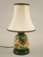 A Moorcroft lamp base and shade