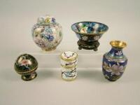 A group of 20thC cloisonne items