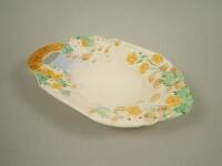 A Clarice Cliff pottery two handled dish