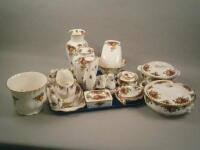 A large collection of Royal Albert Old Country Roses accessories