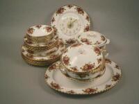 Assorted Royal Albert Old Country Roses pattern dinner service