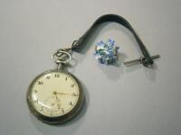 A Continental white metal cased pocket watch