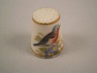 A Royal Worcester porcelain thimble