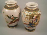 A pair of Japanese Satsuma type vases