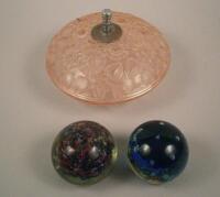 Three items of Art Glass