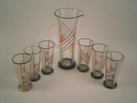 An Art Deco style glass lemonade set