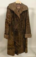 An unusual brown fur coat