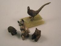 Four decorative animal ornaments