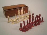 A 19thC bone chess set