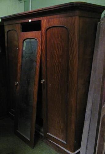 A Victorian mahogany triple wardrobe