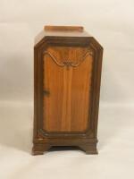 A figured walnut Art Deco style pot cupboard