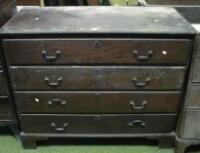 A late Georgian mahogany chest of 4 graduated drawers with swan-neck handles