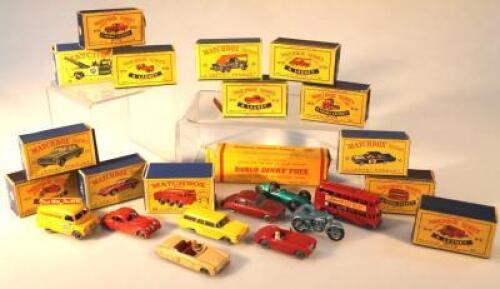 A collection of Matchbox series toy cars