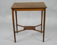 An Edwardian inlaid mahogany occasional table.