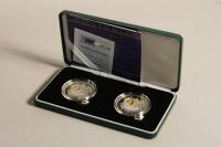 Two cased Silver Proof £1 coins