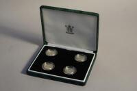 The Royal Mint 1999 to 2002 Silver Proof Piedford £1 coin set.