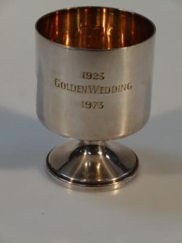 A modern silver goblet