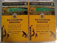 Collection of football programmes teams include Wolverhampton Wanderers