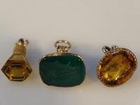 Three Intaglio seal fobs.