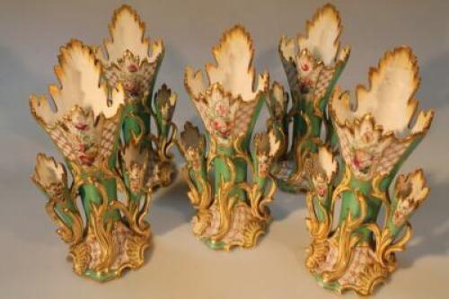 Five early Victorian Ridgway vases