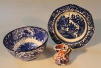 A 19thC blue and white transfer printed dish