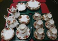 A Royal Albert Old Country Roses dinner part tea and coffee service