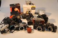 Various SLR camera bodies