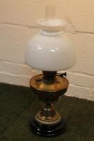 A late Victorian brass oil lamp.