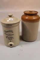 A Cheavin's water filter and a stoneware storage bottle stamped Pearoon & Co