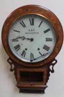 A Tunbridge ware drop dial wall clock