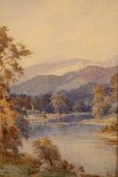 H. Morton (19thC School). River landscape with mountains