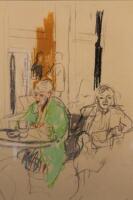 Virginia Powell (20thC School). Four pencil sketches of elderly women and a charcoal portrait of a