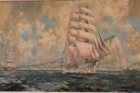 M. Jongere (20thC Dutch School 1899-1961). Sailing ships and steam cruiser