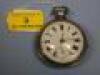 A silver pair cased open face verge pocket watch