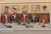 Coloured lithograph Mr Fox's Hunt Breakfast on Christmas Day