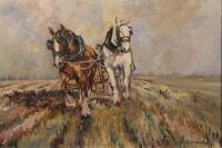 M.Kennedy. Heavy horses ploughing