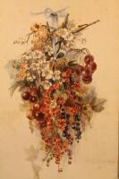 W H Collidge. Still life studies of hanging fruit