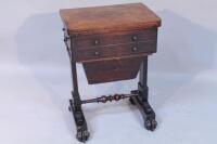 A Regency rosewood veneered sewing table