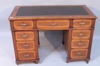 A late Victorian twin pedestal office desk