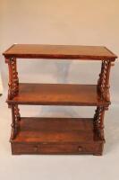 A Regency period rosewood three tier whatnot