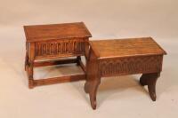 Two modern oak jointed stools.