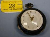 A gilt metal pair cased open face verge pocket watch