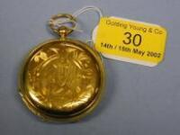 An 18ct gold cased hunter fusee pocket watch