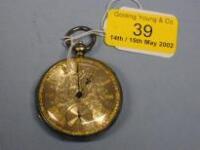 A silver cased open faced fusee pocket watch