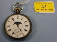 A silver cased double faced pocket watch