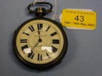 A parcel gilt white metal open face pocket watch