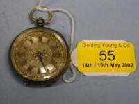 A Swiss silver open face lady's fob watch